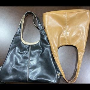 Two Vintage Nine West Leather Medium Handbags